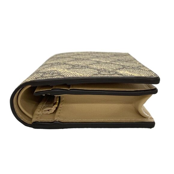 Auth GUCCI GG Supreme 774332 Beige Dark Brown Gold PVC Leather - Bifold Wallet - Picture 8 of 11